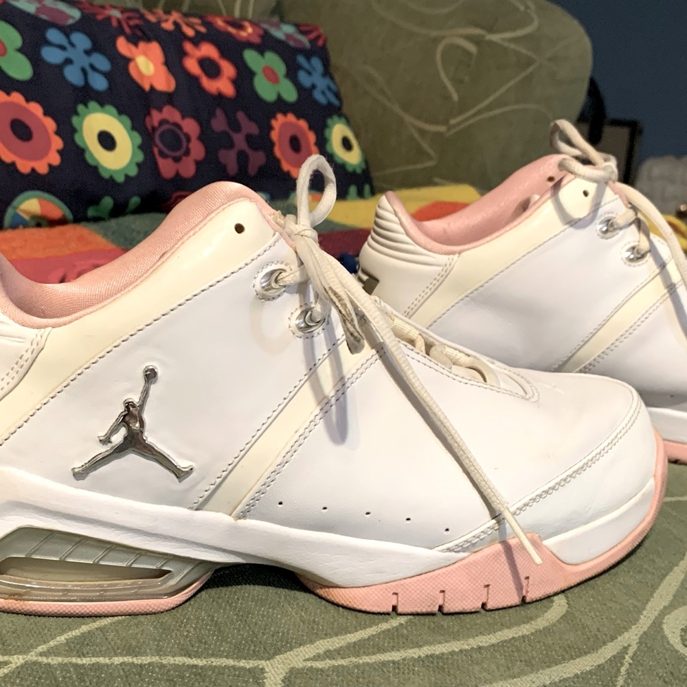 White Womens Air Jordan Low top athletic shoes